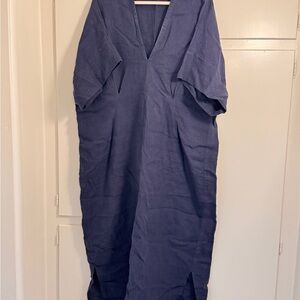 Chic Deep Blue V-Neck Maxi Dress Mamene brand. Go to her website for sizing.